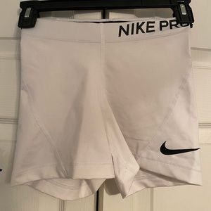 All white nike pros